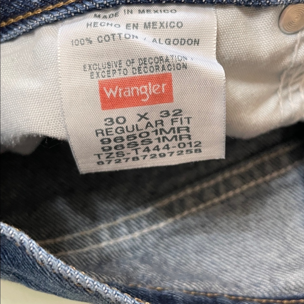 Wrangler Dark Blue Regular Fit Jeans - Picture 10 of 14